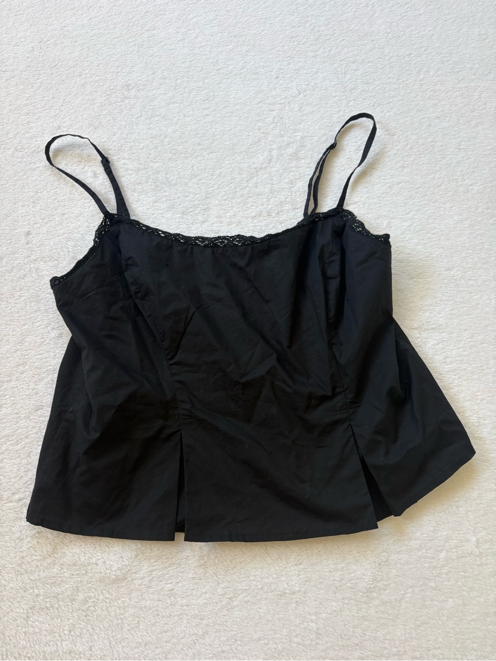 American Eagle Black Lace-Trim Camisole Tank Top - Women's